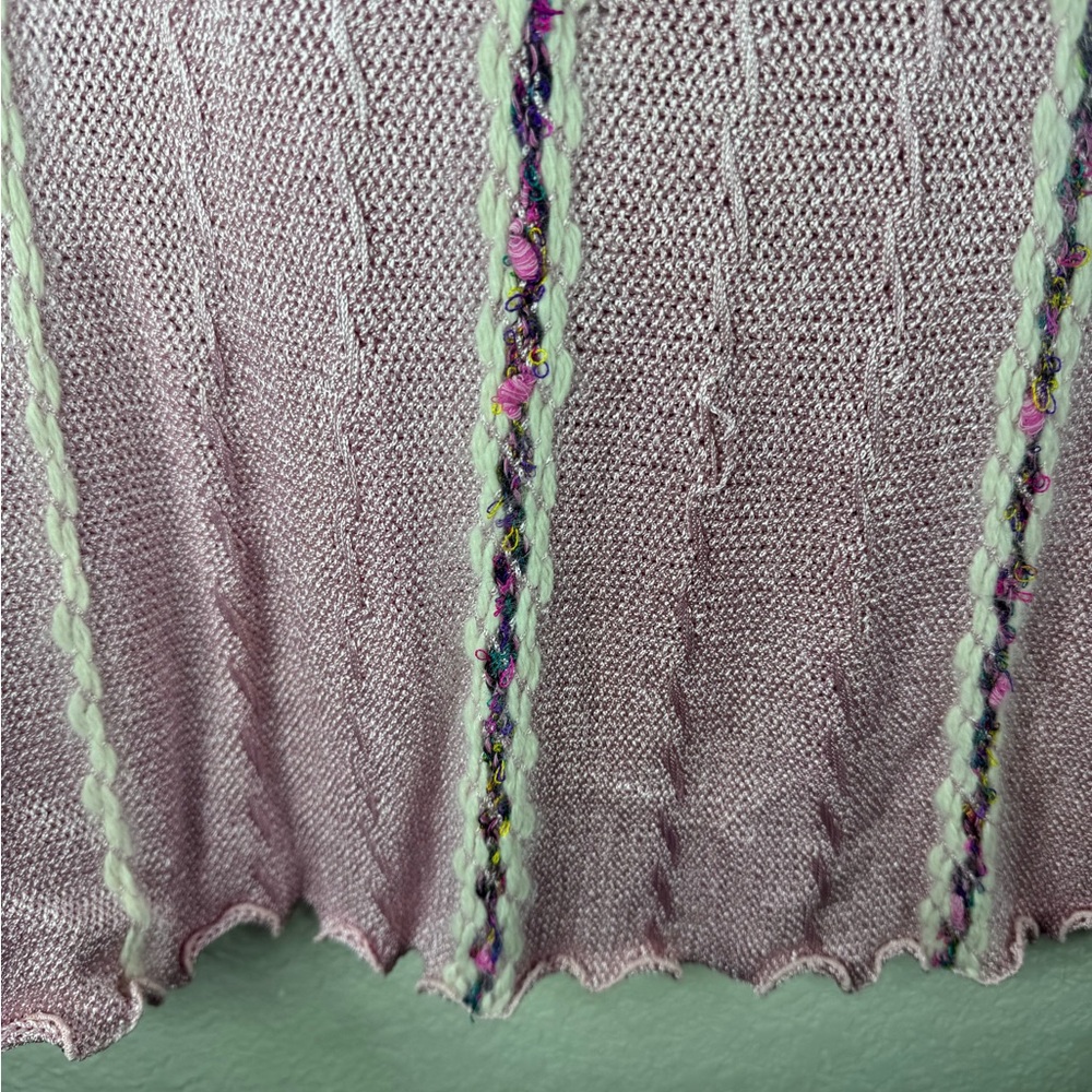 Vintage Soft Pink Maxi Skirt with‎ Braided Accent - Picture 7 of 11
